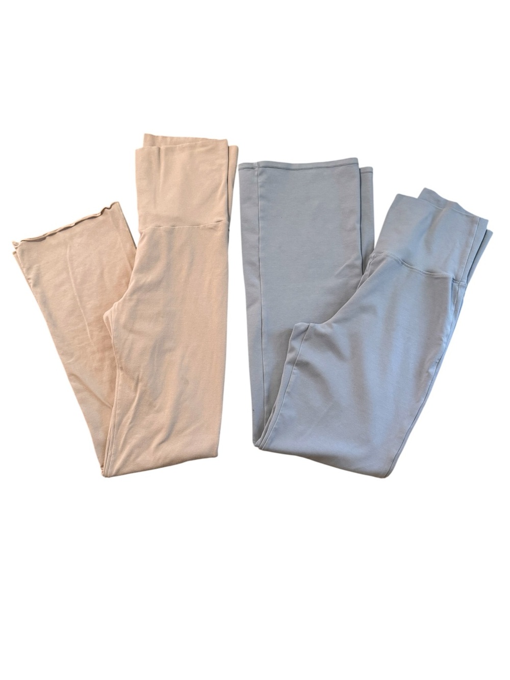 Skims Foldover Pant 2 Pairs Size Large Light Blue Stone Beige 32” Inseam